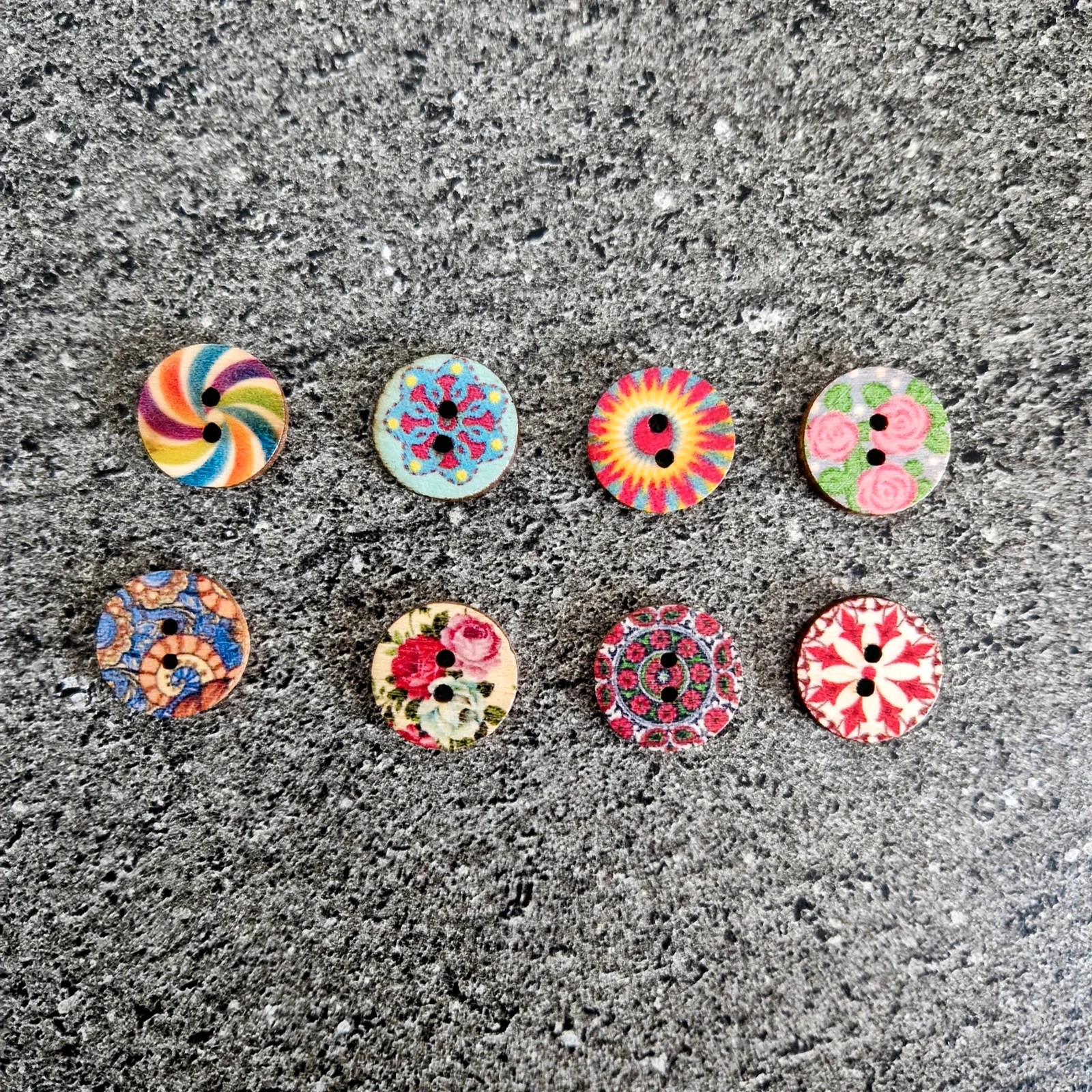 Lot van 16 vintage houten knoppen – photo 3